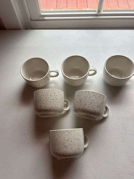 Set of 6 Speckled Ceramic Coffee Mugs image