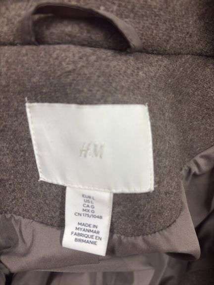WOMENS- H&M- SIZE LARGE- WOOL BLEND TRINCH COAT-