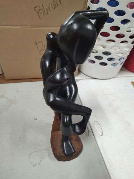 CARVED WOOD STATUE 19 INCHES TALL