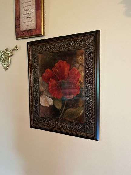 Assorted Wall Art, Gold Tone Accents & Sconce