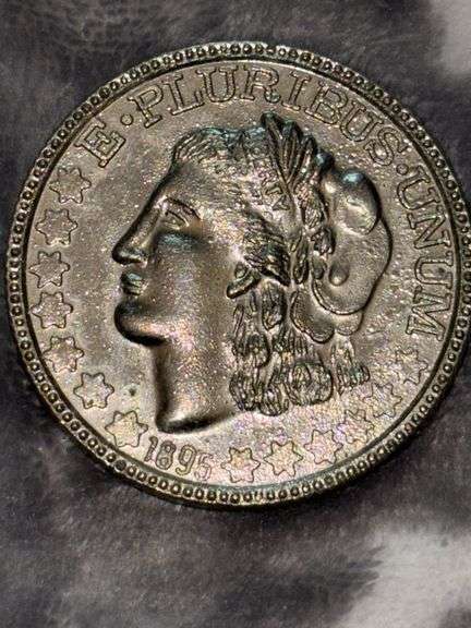 1895 REPLICA COMMEMERATIVE METAL TOKEN FEATURING LAS VEGAS IMAGERY image