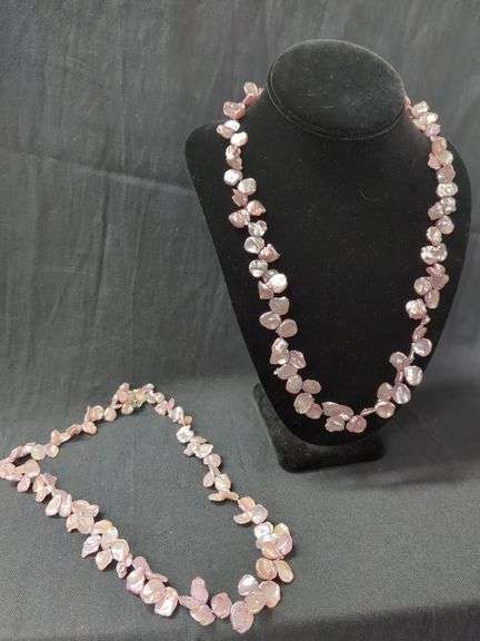 Two Pink Pearl Necklaces image