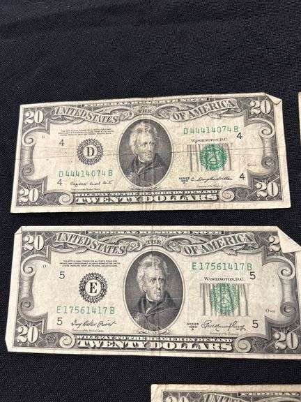 Lot of Five $20 Bills