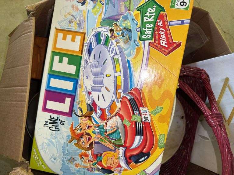 Box Lot of Household Items, Games, and Accessories