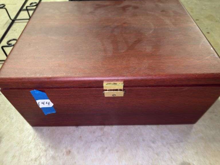 Stanley Cooler, Wood Box, and Metal Rack Lot