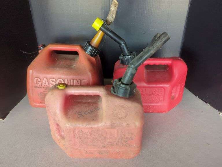 Lot of 3 Used Gasoline Cans - Blitz and Gott image