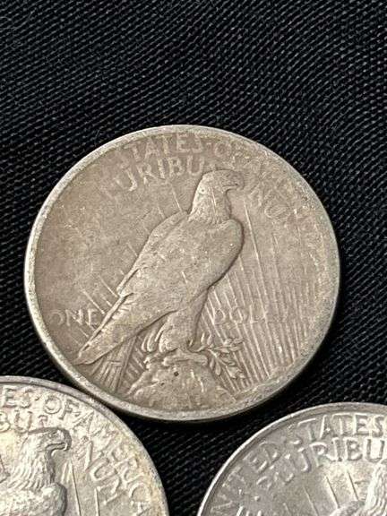 Three 1923 US Peace Silver Dollars