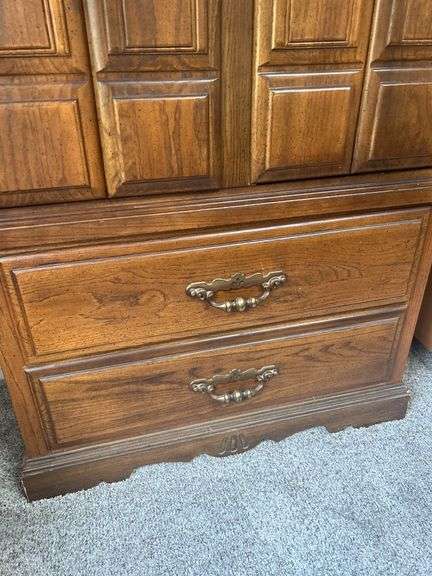 Wood Armoire with 2 Drawers