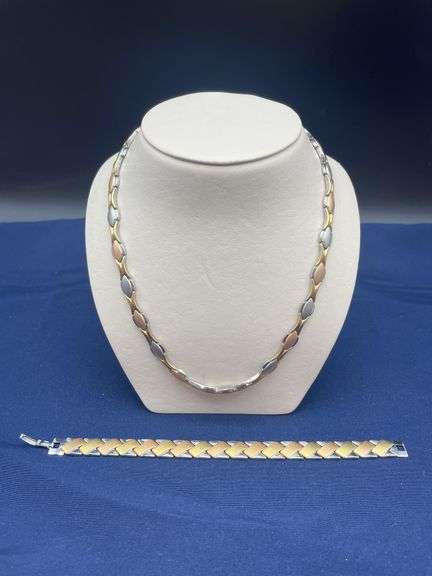 Stainless Steel Necklace and Bracelet Set image
