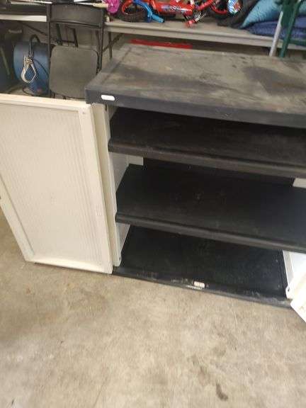 2 DOOR HARD PLASTIC STORAGE CABINET - 35X18X36
