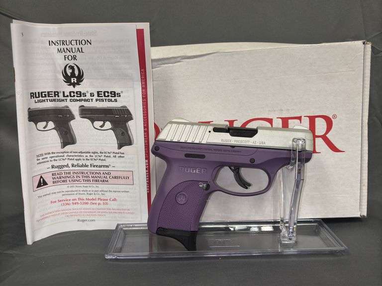 Ruger EC9s 9mm Luger Pistol with Purple Frame