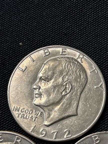 Three 1972 Eisenhower "Ike" Dollar Coins