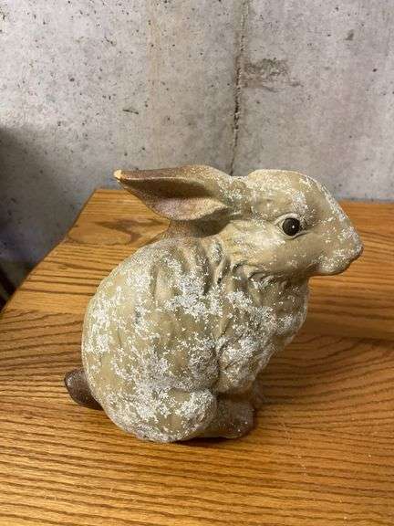 Bunny Crossing Yard Sign and Bunny Figurine