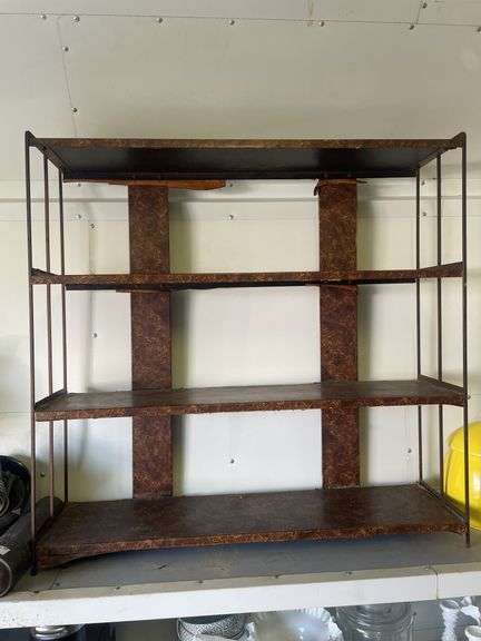 Industrial Style Metal and Wood Shelf