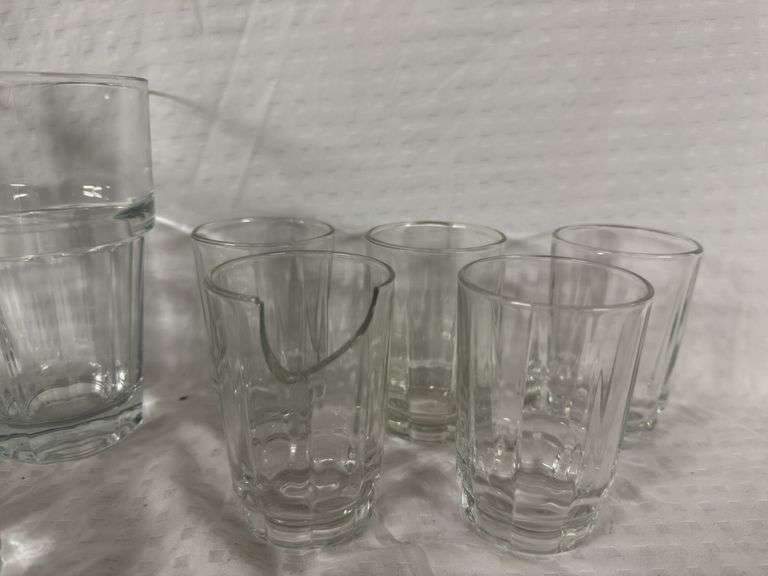 Set of 9 Glass Drinking Glasses