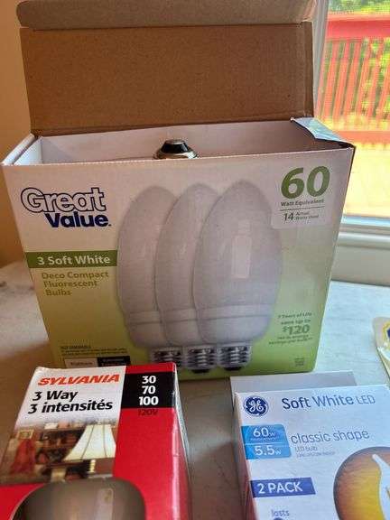 Assorted Light Bulbs - LED, CFL, Incandescent