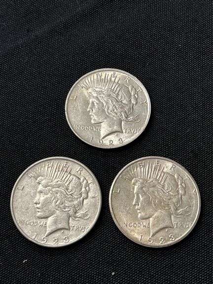 1923 Peace Silver Dollars - Group of Three