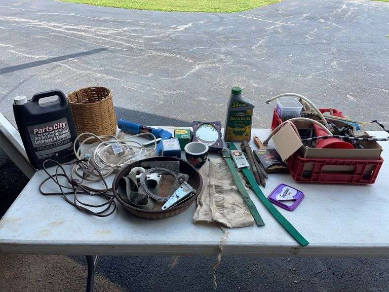 Mixed Lot: Antifreeze, Caulk Gun, Brush Killer, Hardware and More image
