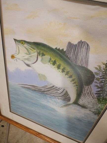 SIGNED J LOGAN BASS PAINTING - 18x22