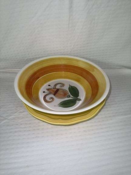 Bolero Ironstone Handpainted Bowl & Plate Set - Floral Design