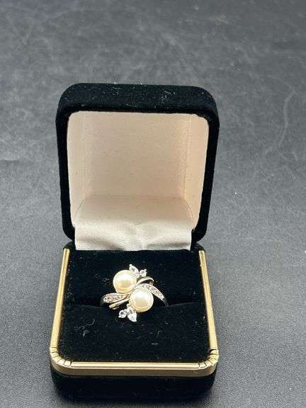 925 Silver, 14k Gold Accent & Pearl Ring image
