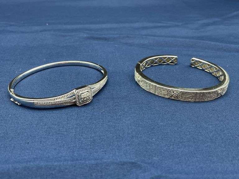 Two Sterling Silver .925 Cuff Bracelets image