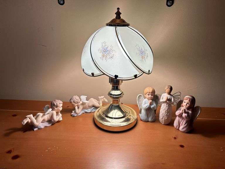 Lamp and Angel Figurine Collection image