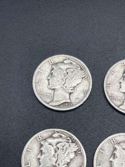 TWELVE MERCURY DIMES