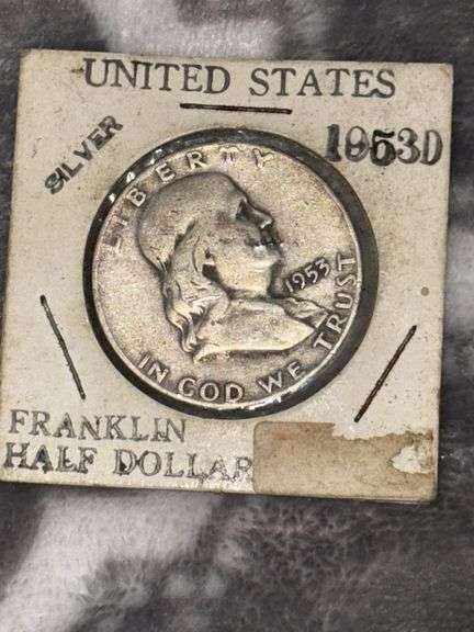 FRANKLIN HALF DOLLAR 1953 D SILVER image