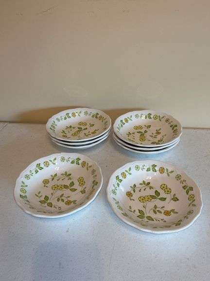 Set of Eight Petite Flora Ironstone Bowls image