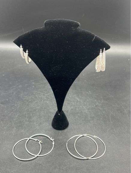 Sterling Silver and Hoop Earrings image
