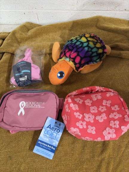 TURTLE STUFFED ANIMAL, PET RAINBOOTS, TWO LITTLE BAGS image