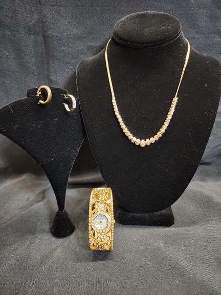 Jewelry Set with Elissaris Watch, Necklace, and Earrings image