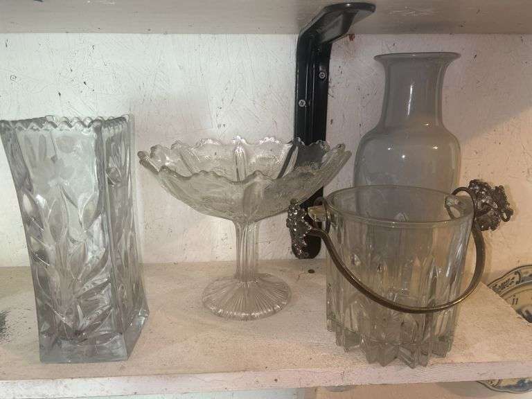 Selection of Glassware - Vase, Bowl, and Bucket image