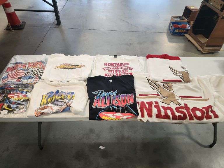 Lot of 8 Racing T-Shirts: Mark Martin, Matt Kenseth, Kyle Wicki, Davey Allison, Winston & More image