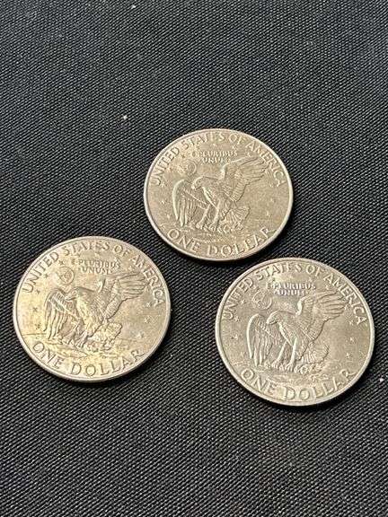 Three 1972 Eisenhower "Ike" Dollar Coins