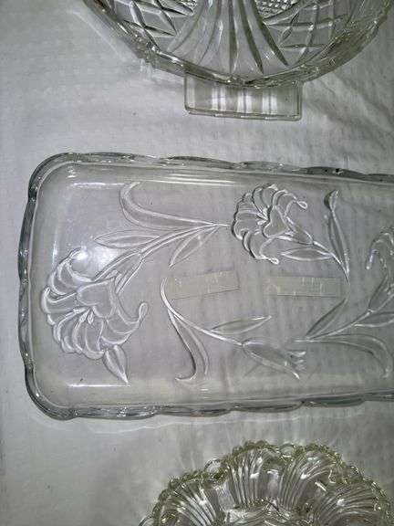 Collection of Three Pressed Glass Serving Dishes