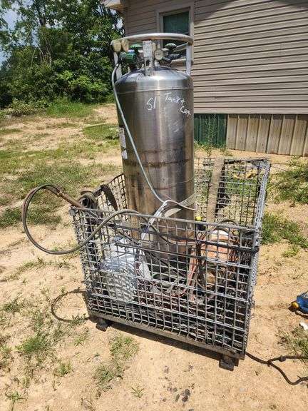 Cryogenic Tank with Cage, Assorted Tanks and Welding Equipment