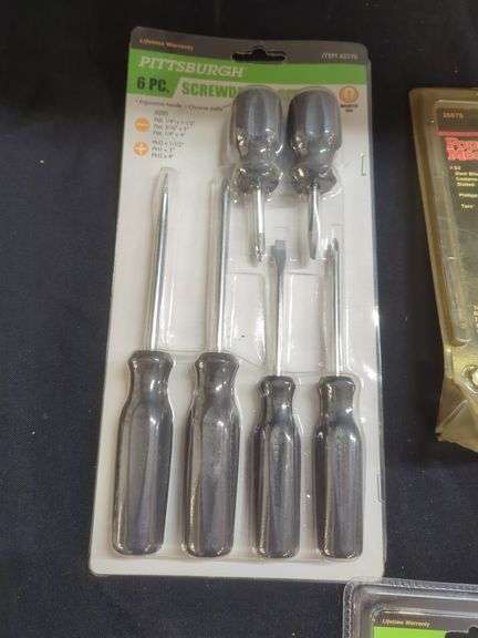 Pittsburgh Screwdrivers, Tape Measures, Popular Mechanics Screwdriver, and Vigor Super Glue
