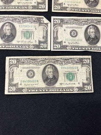 Lot of Five $20 Bills