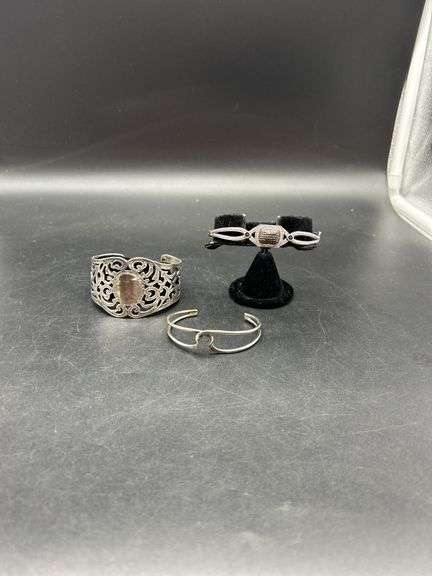 Three Silver Tone Bracelets image