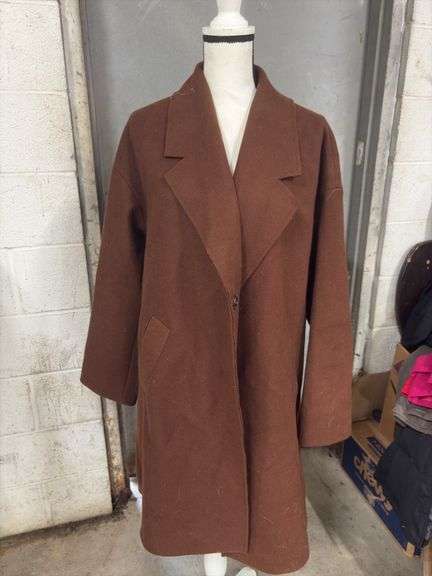 WOMENS - NINE WEST- SIZE LARGE-POLYESTER-BROWN TRENCH COAT- image