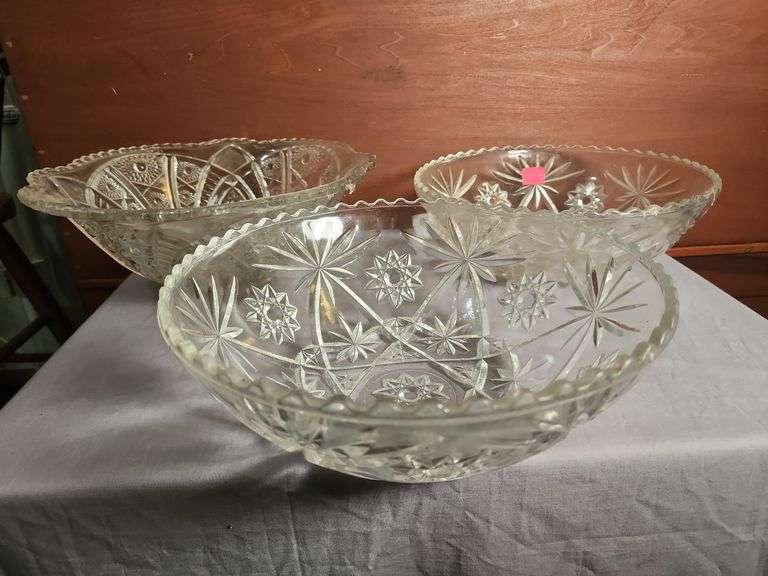 Three Cut Glass Bowls image