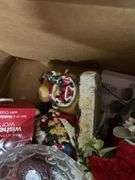 Holiday Decor Lot - Deer Scene Art, Ornaments, Pfaltzgraff Winterberry