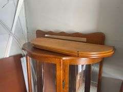 Curved Glass Display Cabinet with Key