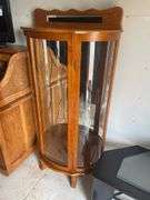 Curved Glass Display Cabinet with Lighting