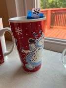 Group of Holiday Themed Mugs and Glass