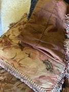 Assorted Decorative Throw Pillows - Leather, Suede, and Floral Set