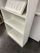 White Painted Wood Bookshelf with Decorative Panels