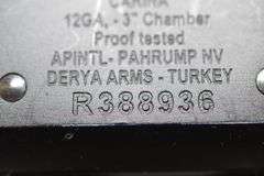 Derya Arms Model Carina 12 Gauge Pump Action Shotgun,
